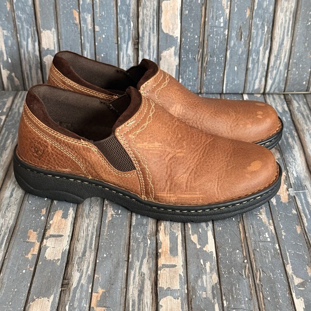 Ariat Brown Leather Mule Shoes Comfort Casual Women's Size 7.5 B (M)